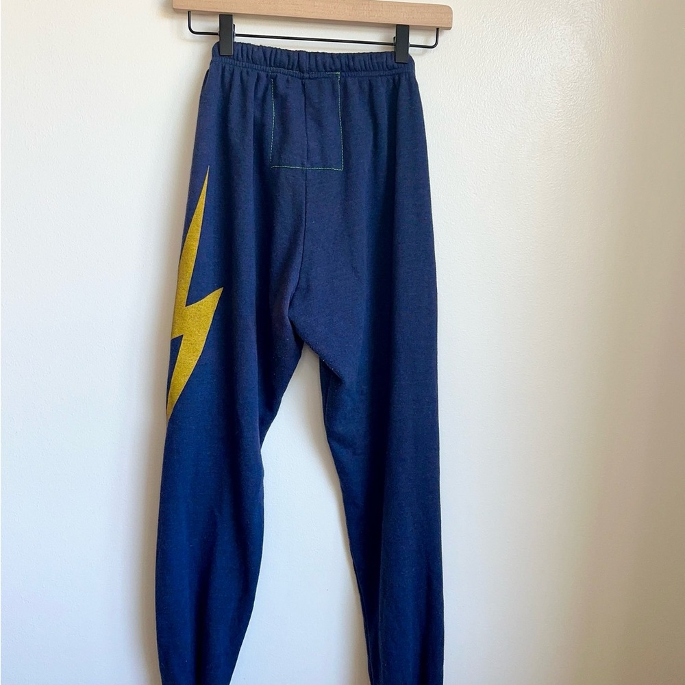 Aviator Nation Blue Joggers with Yellow Accents